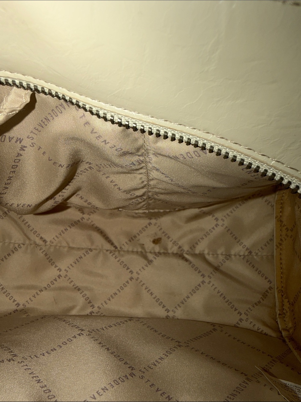 Steve Madden Ivory Leather Studded Satchel - Picture 6 of 6